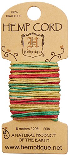 Hemptique VHMC20-RAS Hanfschnur, 9 kg, Rasta, 6 m