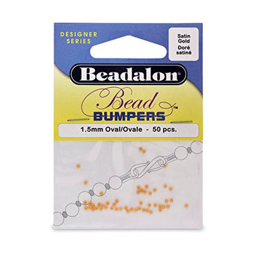 Beadalon Abstandshalter fÃÂür Perlen, rund, Silikon, 1,5 mm, 50 StÃÂück, Satin-Gold