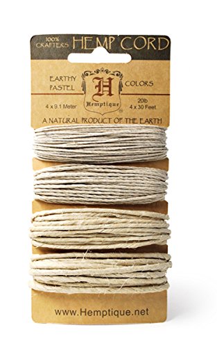 Hemptique (DE 10/20/36/48 (DE) lb Stärke Medium-Gewicht, Hanf, 4 Stück, Natur/Beige