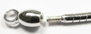 Omegareifen Silberketten Ø 1,5 mm mit abschraubbarer Hülse aus 925/Silber oder Silber Vergoldet in 40/42/45/50 cm