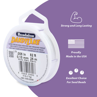 Beadalon DANDYLINE - Geflochtener synthetischer Faden (High Performance Perlseide) USA