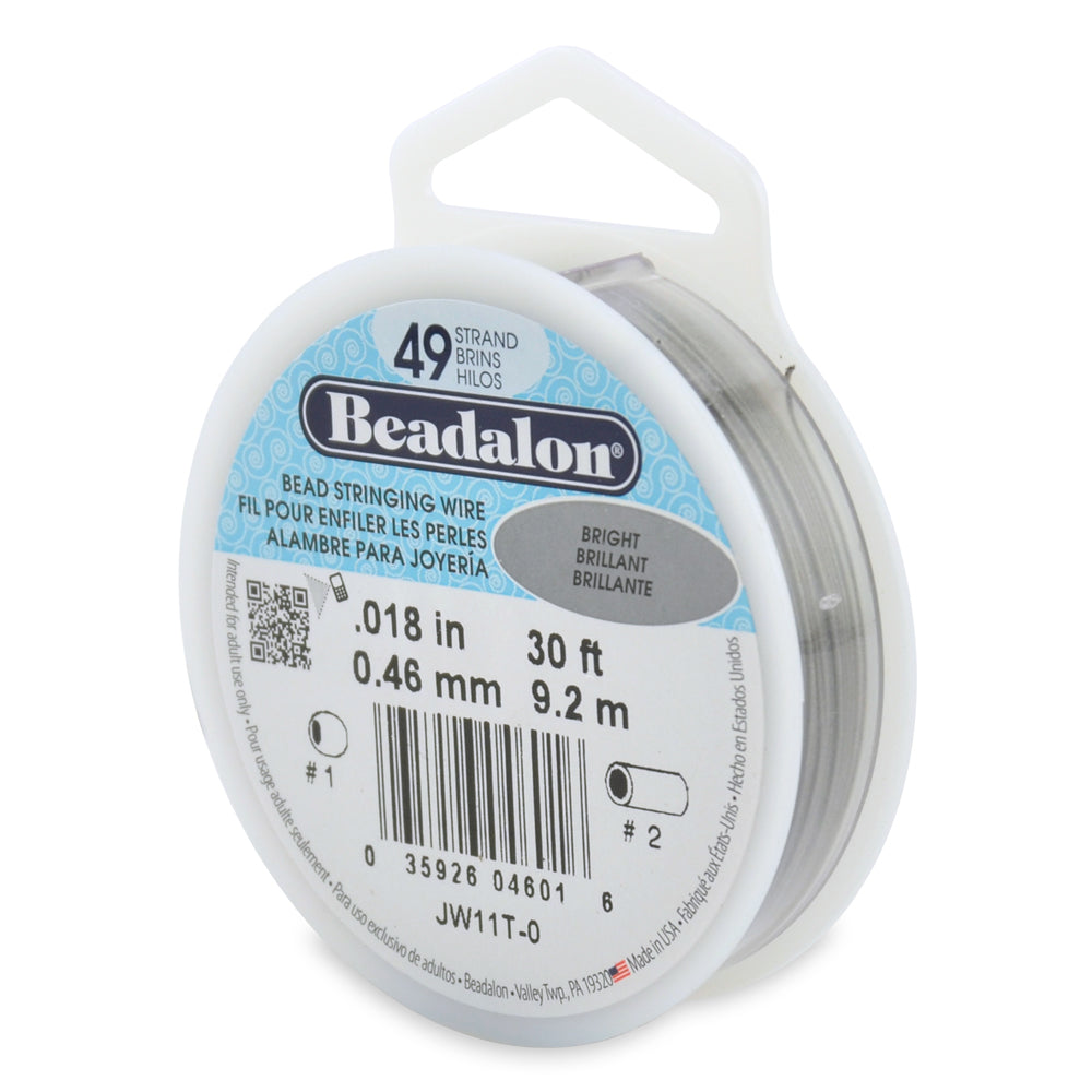 Beadalon Schmuckdraht 49 Strang Edelstahl 9,2 m Rolle (30 ft) in 4 Stärken