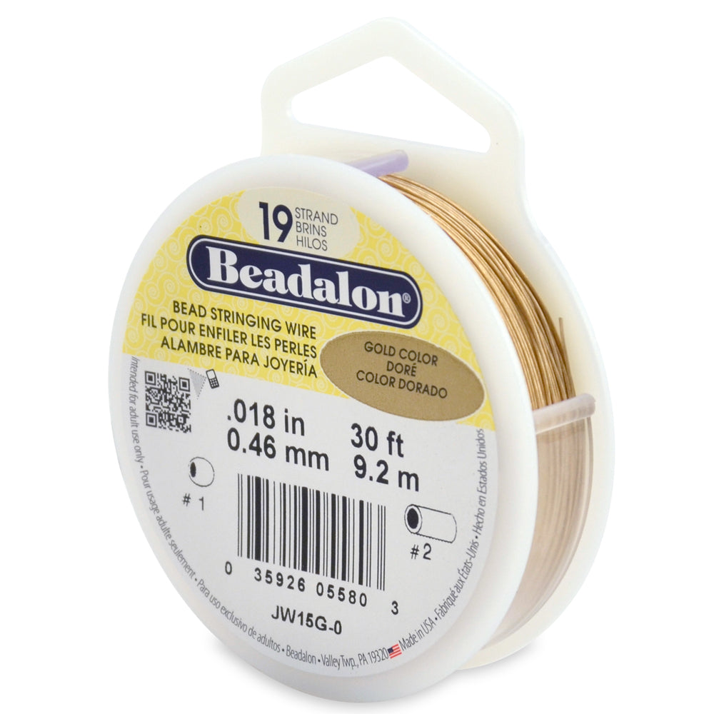 19 Strang Beadalon Schmuckdraht in Gold & Silber in 4 Stärken 9,2 m Rolle aus USA