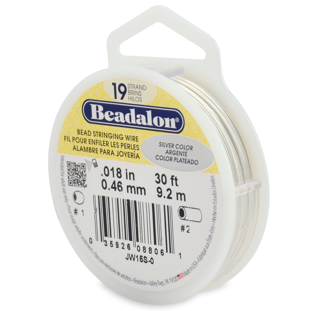 19 Strang Beadalon Schmuckdraht in Gold & Silber in 4 Stärken 9,2 m Rolle aus USA