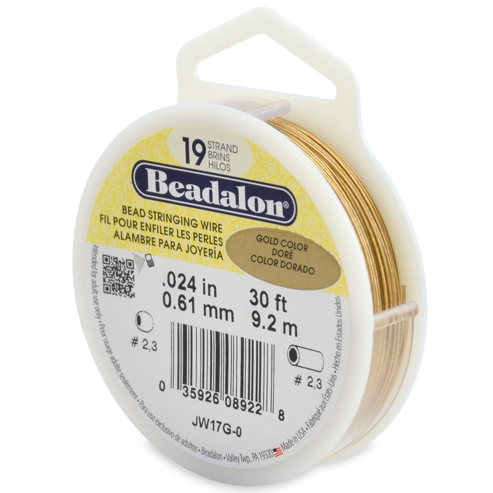 19 Strang Beadalon Schmuckdraht in Gold & Silber in 4 Stärken 9,2 m Rolle aus USA