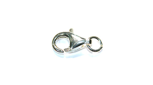 10 StÃÂück KarabinerschlieÃÂÃÂen 9 mm mit offenem Ring aus 925/Silber (Sterling Silber)