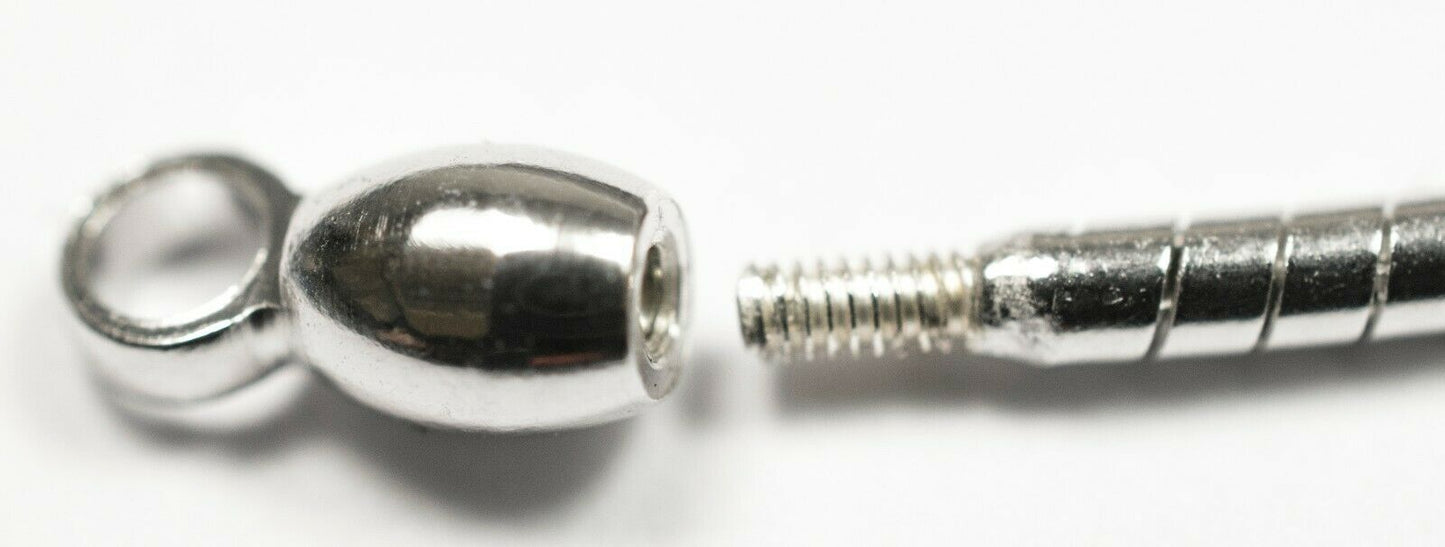 Omegareifen Silberketten Ø 1 mm mit abschraubbarer Hülse aus 925/Silber oder Silber Vergoldet in 40/42/45/50 cm