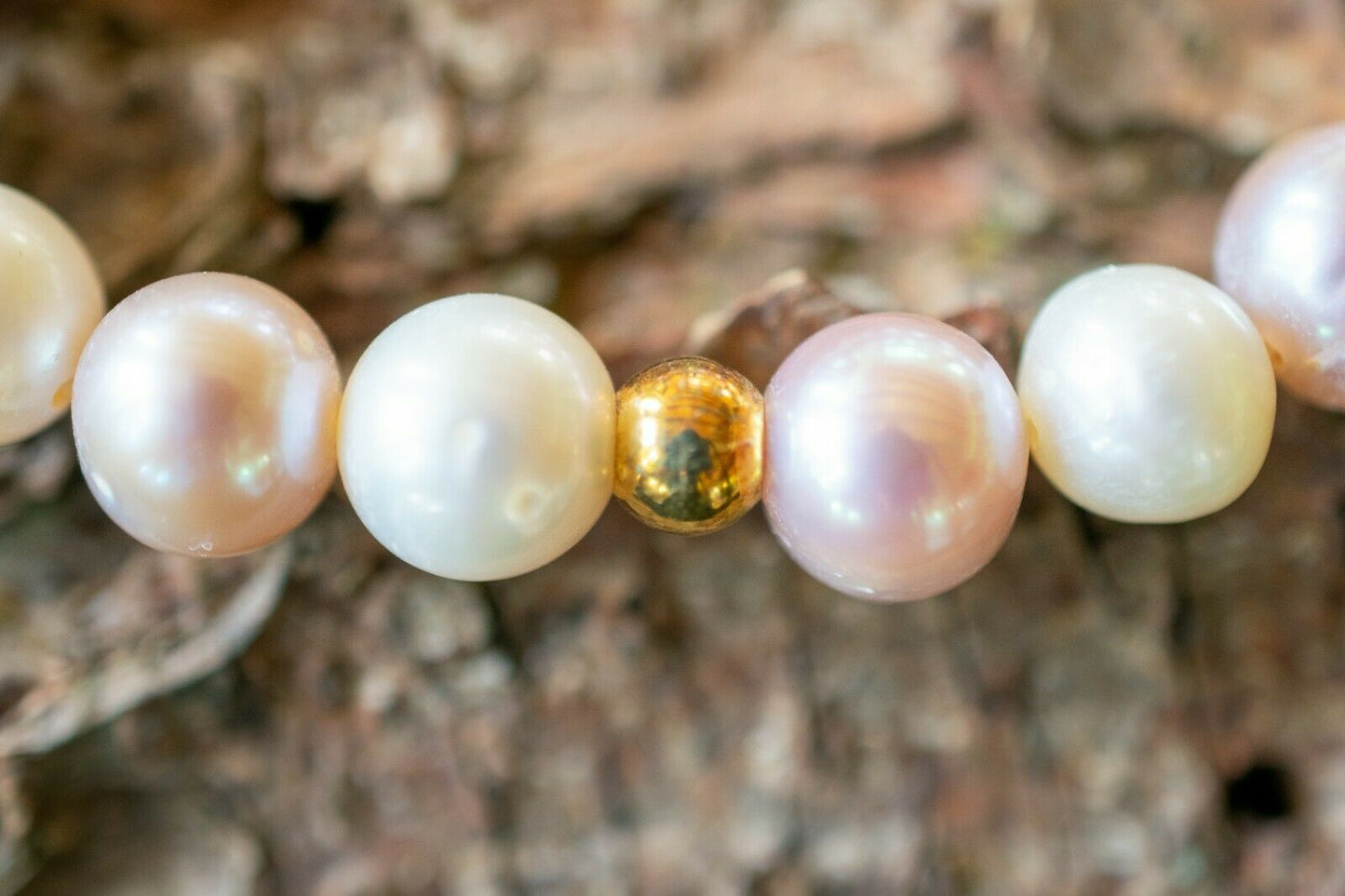 Perlenarmband Multicolor mit 12 mm Zuchtperlen in Naturfarbe und 925/Silber
