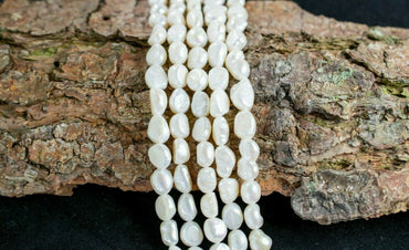 11 x 9 mm weiße Barockperlenstränge in 42 cm Länge Sonderangebot!!!