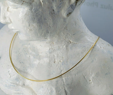 Omegareifen Silberketten Ø 1 mm mit abschraubbarer Hülse aus 925/Silber oder Silber Vergoldet in 40/42/45/50 cm