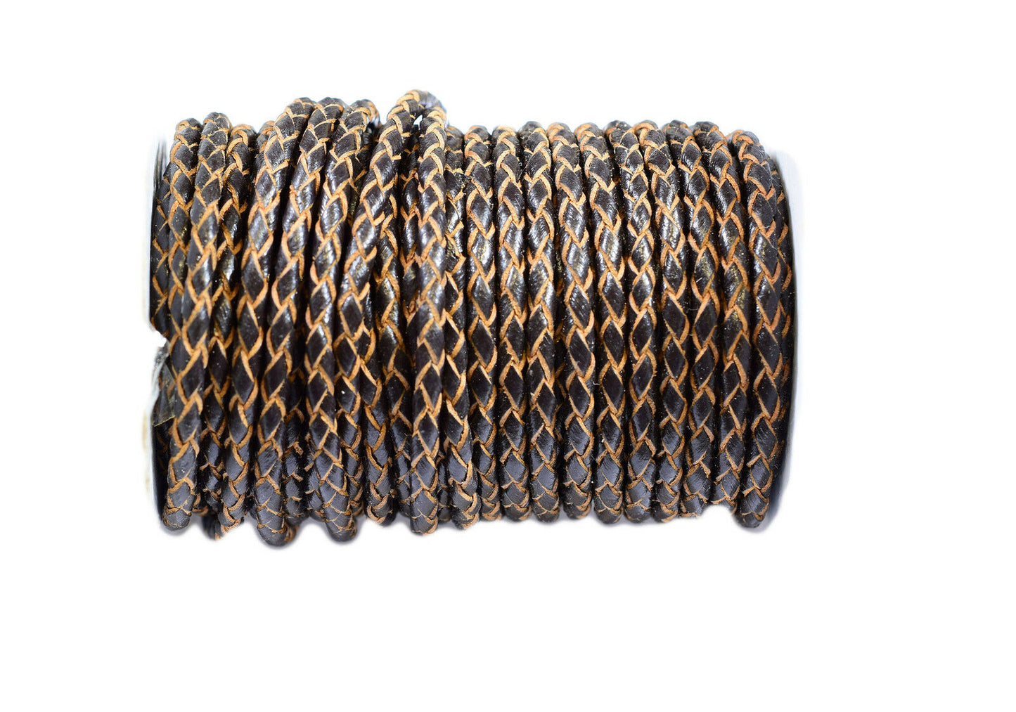Naturlederbänder rund glatt / geflochten 2 + 3 mm verschiedene Farben 10 Meter