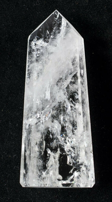 KLARER BERGKRISTALL OBELISK 207 GRAMM HANDGESCHLIFFEN 12,5x5x2,5 CM WUNDERSCHÖN