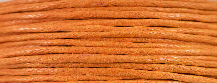 100 Rollen Gewachste Öko Baumwolle 1mm rund 23 Farben 100 x 10 Meter GP 0,08 €/m