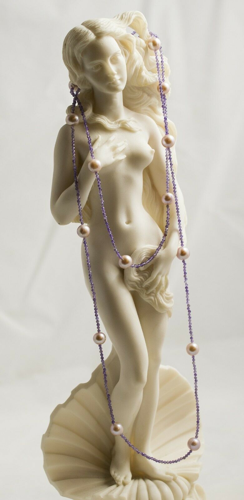 AMETHYST CHAMPAGNE Traumhafte Amethyste facettiert mit Zuchtperlen 114 cm Länge!