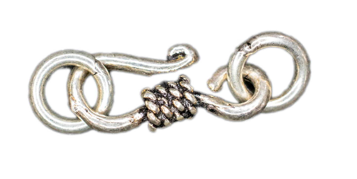 S-Haken mit Gegenring 20 mm aus 925/Silber und 925/Silber vergoldet