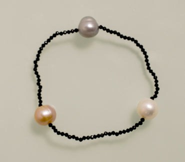 "MULTI STAR" Armband Traumhafte Spinelle facettiert mit 3-farbigen Zuchtperlen