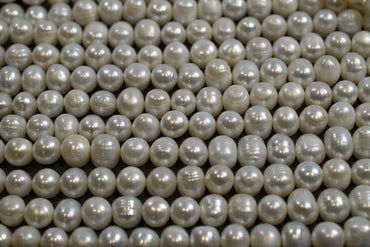 Süßwasserperlenstrang Weiß mit hohem Lüster in 8-9 mm