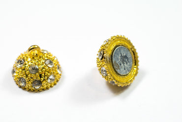 Magnetschließe mit Kristallen vergoldet oder versilbert (Kugel) in (10-12-14 mm)