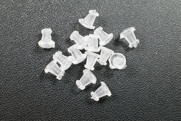 10 Ohrstecker Silikon mit Andrückfläche von 5 mm Durchmesser