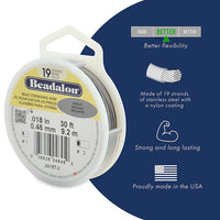 19 Strang Beadalon Schmuckdraht 315 m (1000 Feet) Edelstahl - Made in USA