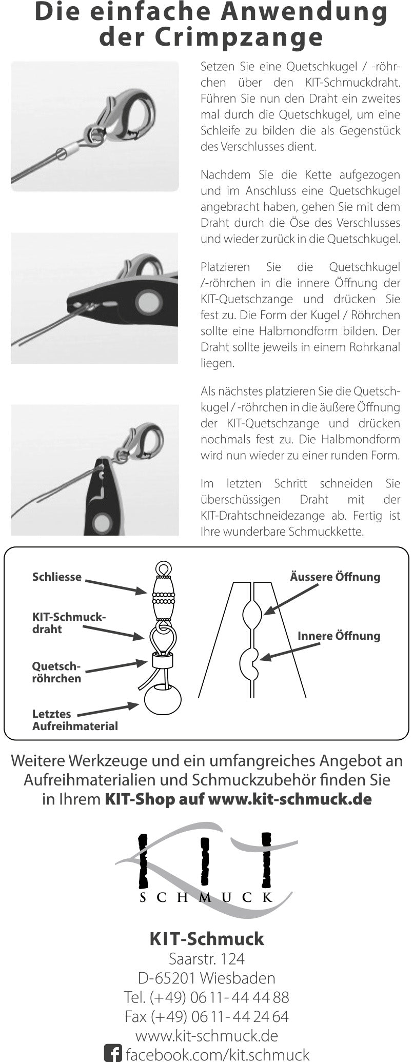 Quetschzange / Crimpzange für Röhrchen oder Crimp Kugeln in 3 Ausführungen TOP!!