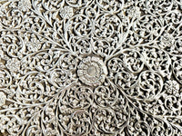 Wunderschönes Sterling-Silber Tablett 1486 g handgearbeitet in Repoussé-Technik