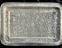 Wunderschönes Sterling-Silber Tablett 1486 g handgearbeitet in Repoussé-Technik