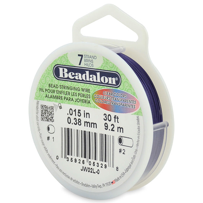 Beadalon 7-Strang Schmuckdraht in Schwarz Rot Grün Pink Blau Lila ⌀ 0,38 mm 9,2m Länge