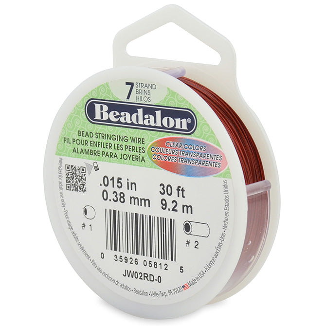 Beadalon 7-Strang Schmuckdraht in Schwarz Rot Grün Pink Blau Lila ⌀ 0,38 mm 9,2m Länge