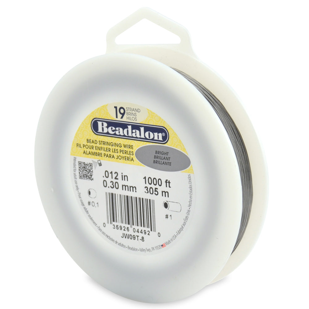19 Strang Beadalon Schmuckdraht 315 m (1000 Feet) Edelstahl - Made in USA