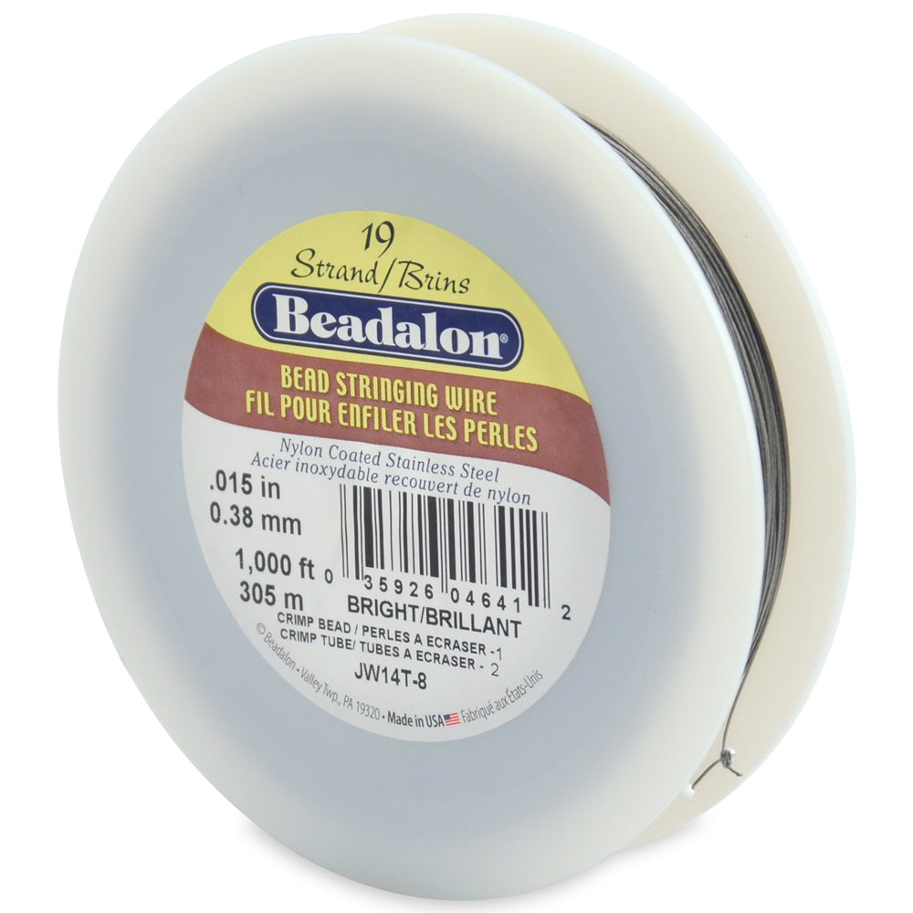 19 Strang Beadalon Schmuckdraht 315 m (1000 Feet) Edelstahl - Made in USA
