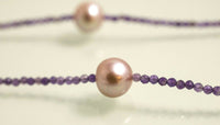 AMETHYST CHAMPAGNE Traumhafte Amethyste facettiert mit Zuchtperlen 114 cm Länge!