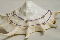 AMETHYST CHAMPAGNE Traumhafte Amethyste facettiert mit Zuchtperlen 114 cm Länge!