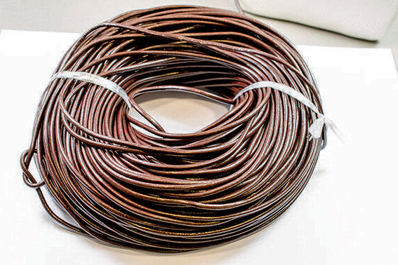 Naturlederband Braun 3 mm 100 Meter Länge (Grundpreis 0,45 €/m)