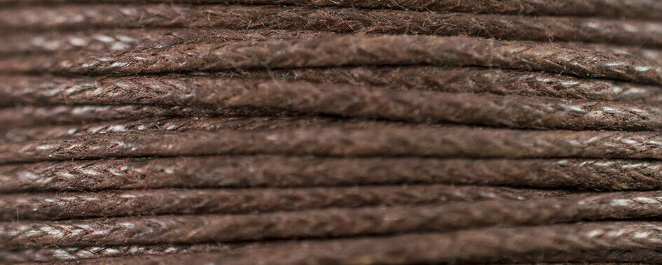 KIT Cotton Thread 10 m Gewachste Öko Baumwolle 1 mm 23 Farben (GP ab 0,10 €/m)
