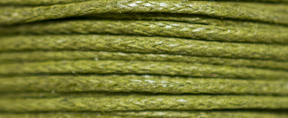 KIT Cotton Thread 10 m Gewachste Öko Baumwolle 1 mm 23 Farben (GP ab 0,10 €/m)