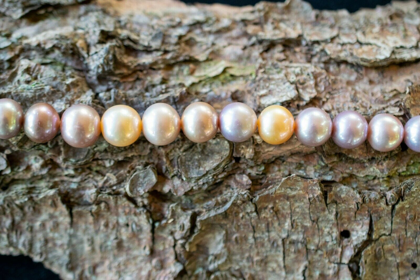 Naturfarbene Multicolor Runde ZUCHTPERLENKETTE  Ø 5,5 - 6 mm  AA Qualität TOP!!