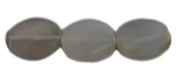 Edelsteinstrang ACHAT WEISS - GRAU OVAL GEWELLT