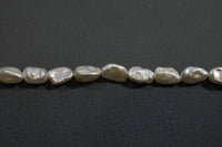 Keshiperlen Strang Weiß mit hohem Lüster 4x6x10 mm