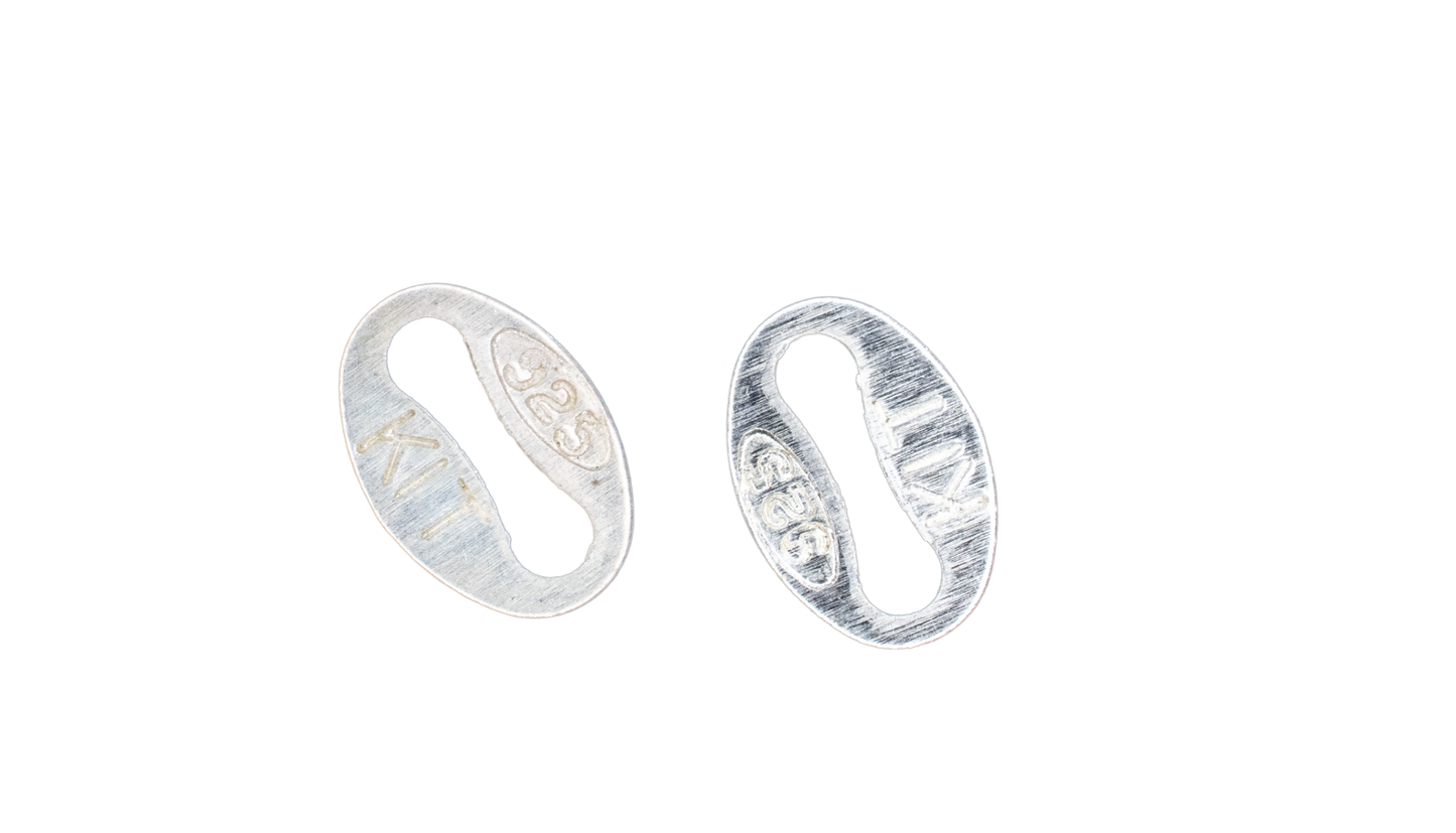 Anhängeröse (10Stk.) mit 925 Stempel (Tags) aus 925 Silber und 8x5mm Durchmesser